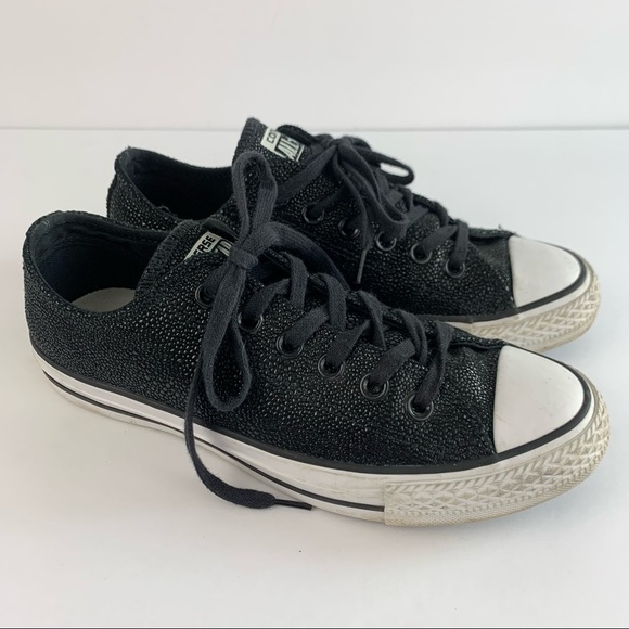 Converse Textured Black Lace Sneaker Shoes 7 - Picture 1 of 12